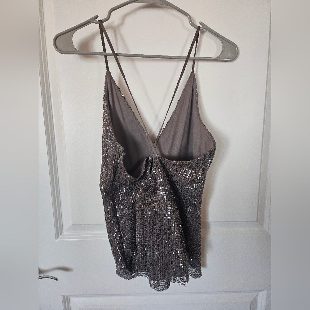 Express Silver Sequin Top - image 2
